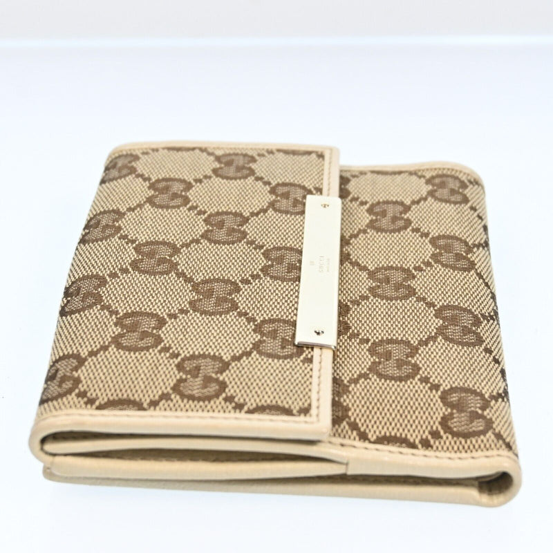 Gucci Gg Canvas Leather Compact Wallet