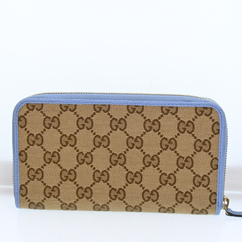 Gucci Gg Canvas Leather Zippy Long