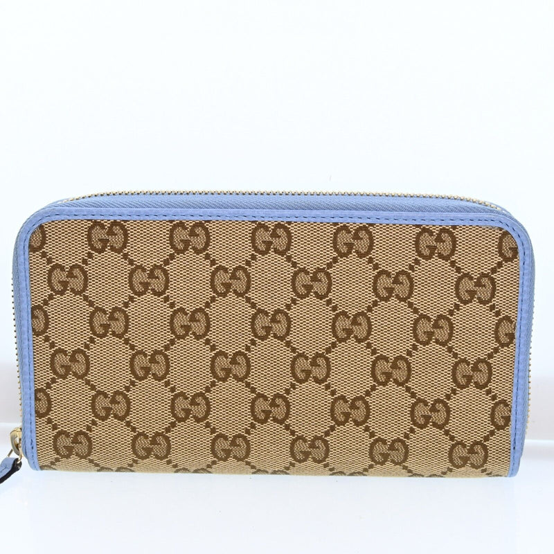 Gucci Gg Canvas Leather Zippy Long