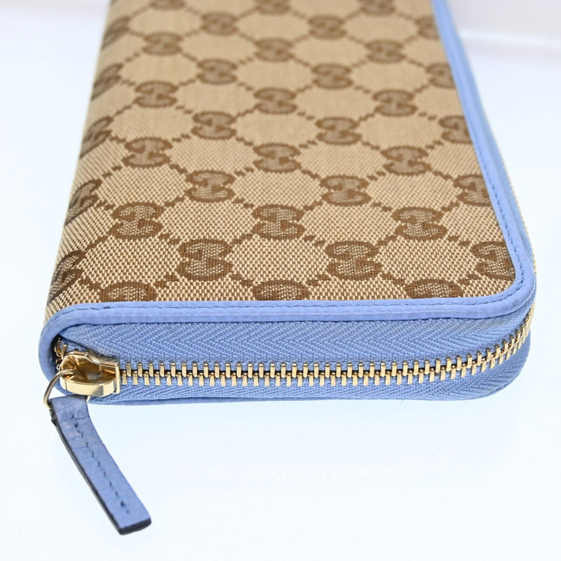 Gucci Gg Canvas Leather Zippy Long