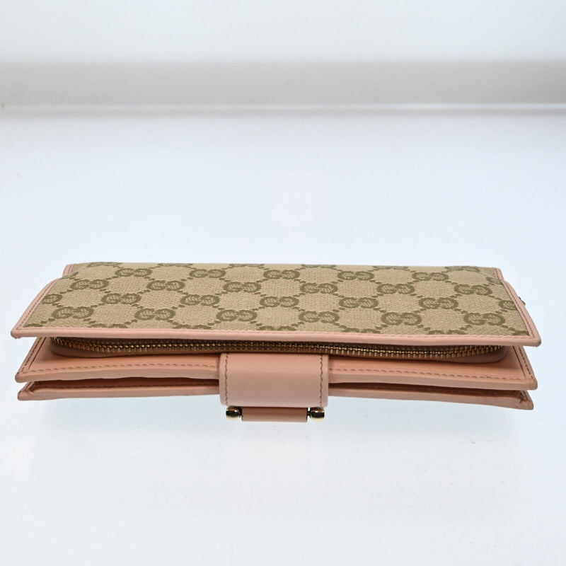 Gucci Gg Canvas Leather Long Wallet