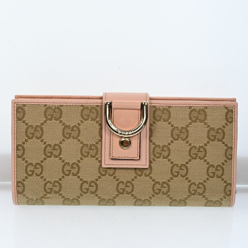 Gucci Gg Canvas Leather Long Wallet