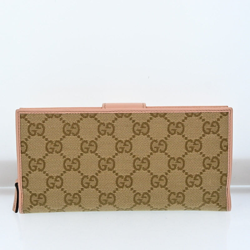 Gucci Gg Canvas Leather Long Wallet