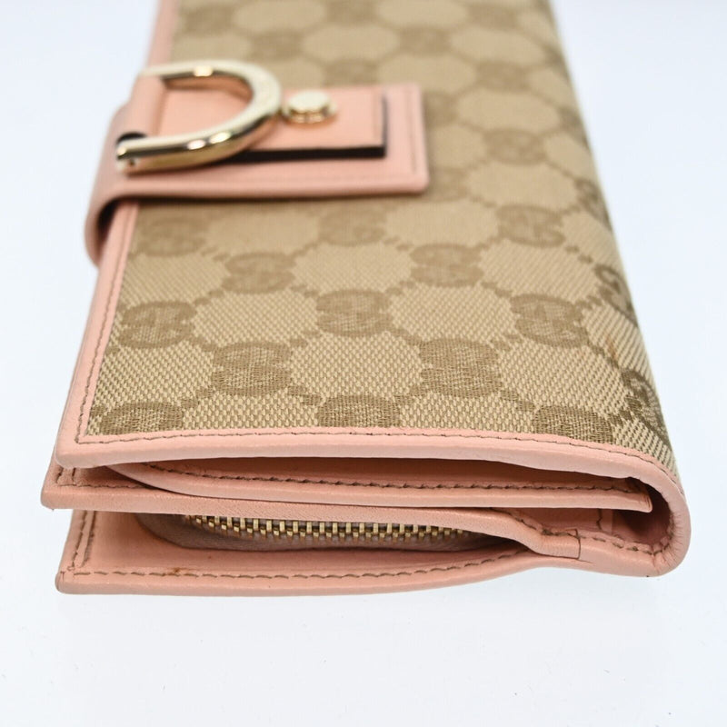 Gucci Gg Canvas Leather Long Wallet