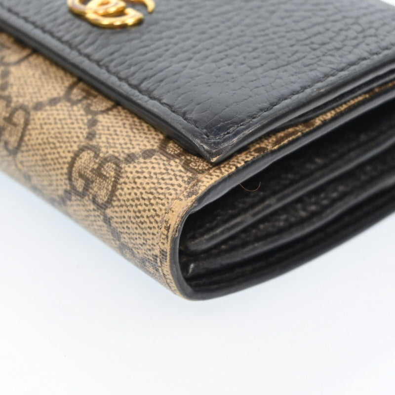 Gucci Gg Canvas Leather Compact Wallet