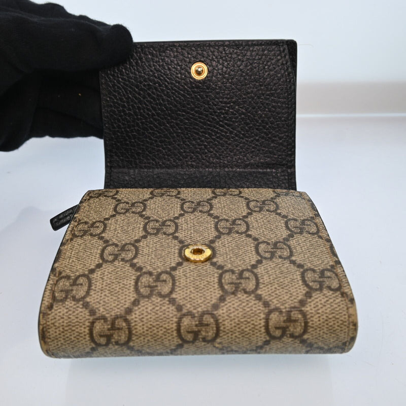 Gucci Gg Canvas Leather Compact Wallet