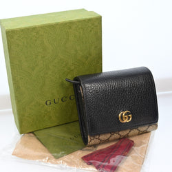 Gucci Gg Canvas Leather Compact Wallet