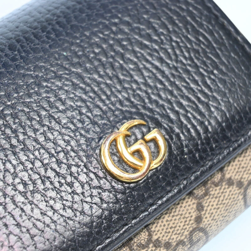 Gucci Gg Canvas Leather Compact Wallet