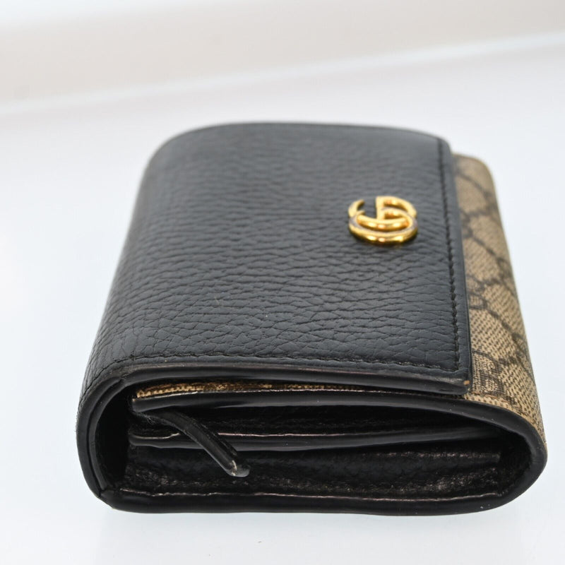 Gucci Gg Canvas Leather Compact Wallet