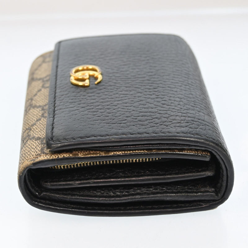 Gucci Gg Canvas Leather Compact Wallet