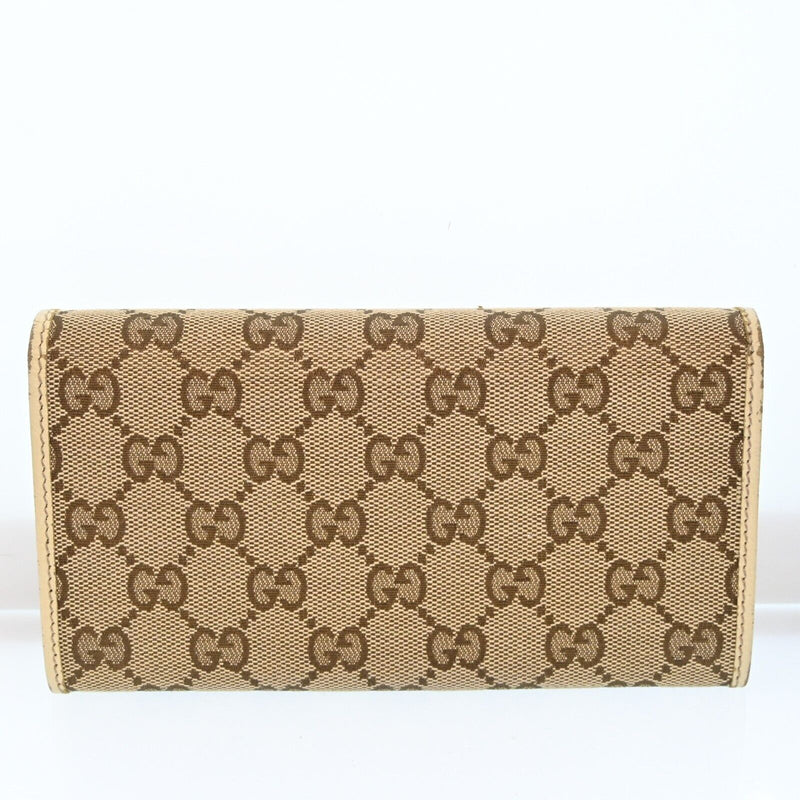 Gucci Gg Canvas Leather Long Wallet