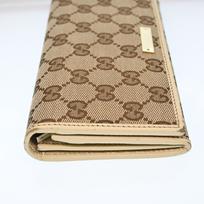 Gucci Gg Canvas Leather Long Wallet