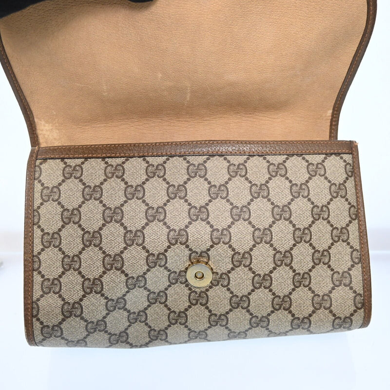 Gucci Web Sherry Line Clutch Bag Gg Pvc