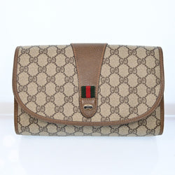 Gucci Web Sherry Line Clutch Bag Gg Pvc