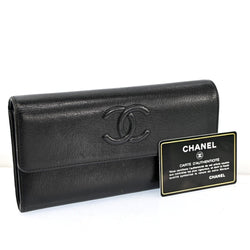 Chanel Coco Mark Long Wallet Purse Skin