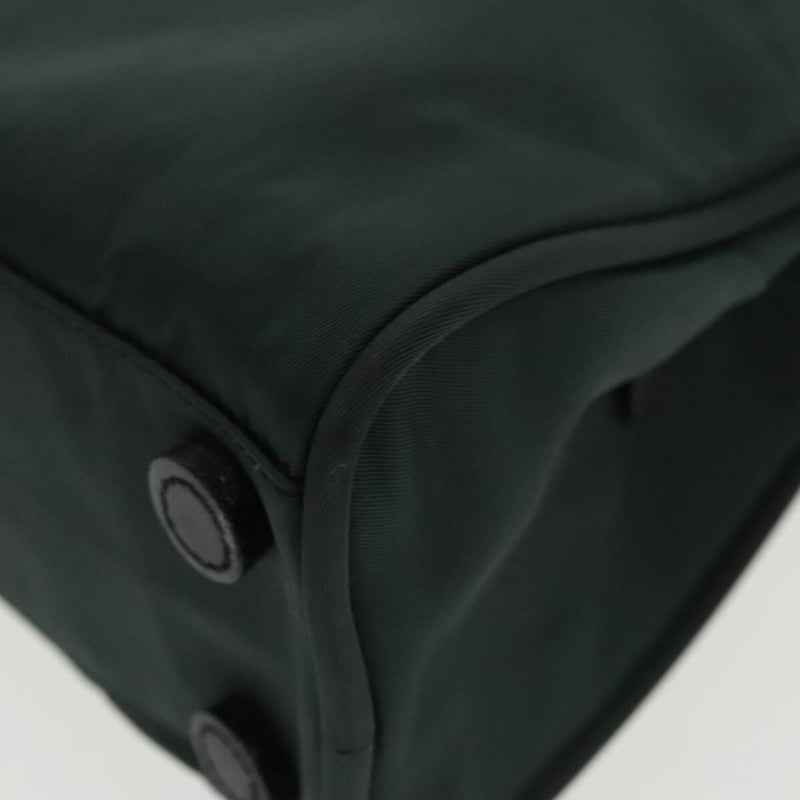 Prada Hand Bag Nylon Green Silver