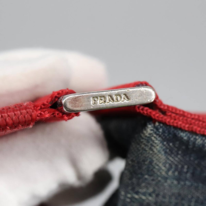 Prada Shoulder Bag Canvas Navy