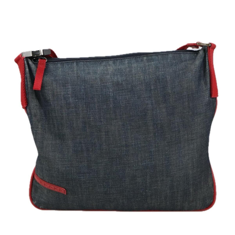 Prada Shoulder Bag Canvas Navy