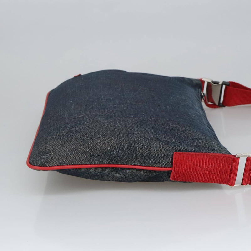 Prada Shoulder Bag Canvas Navy