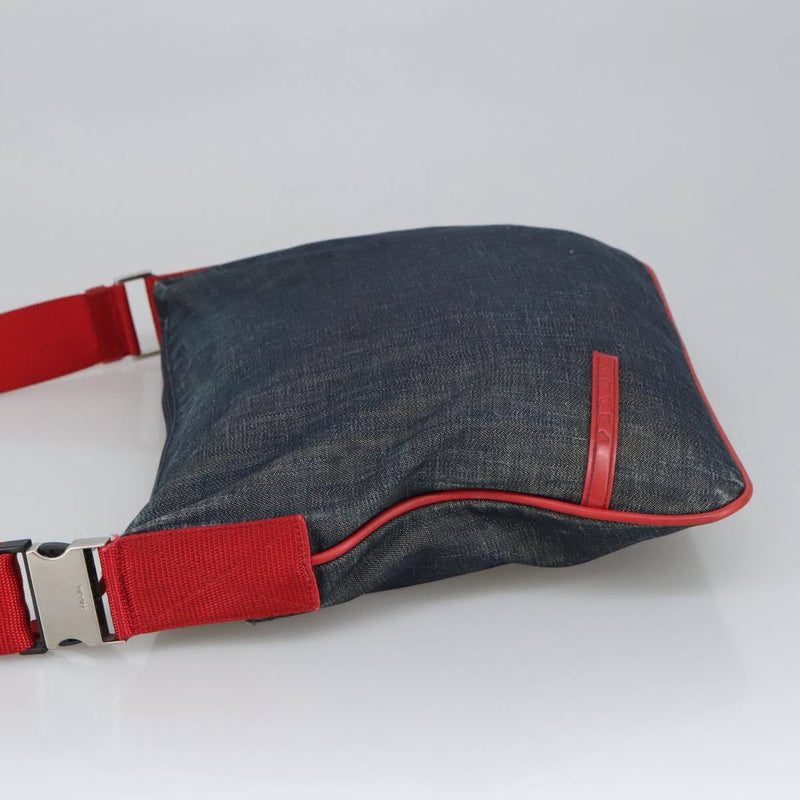 Prada Shoulder Bag Canvas Navy