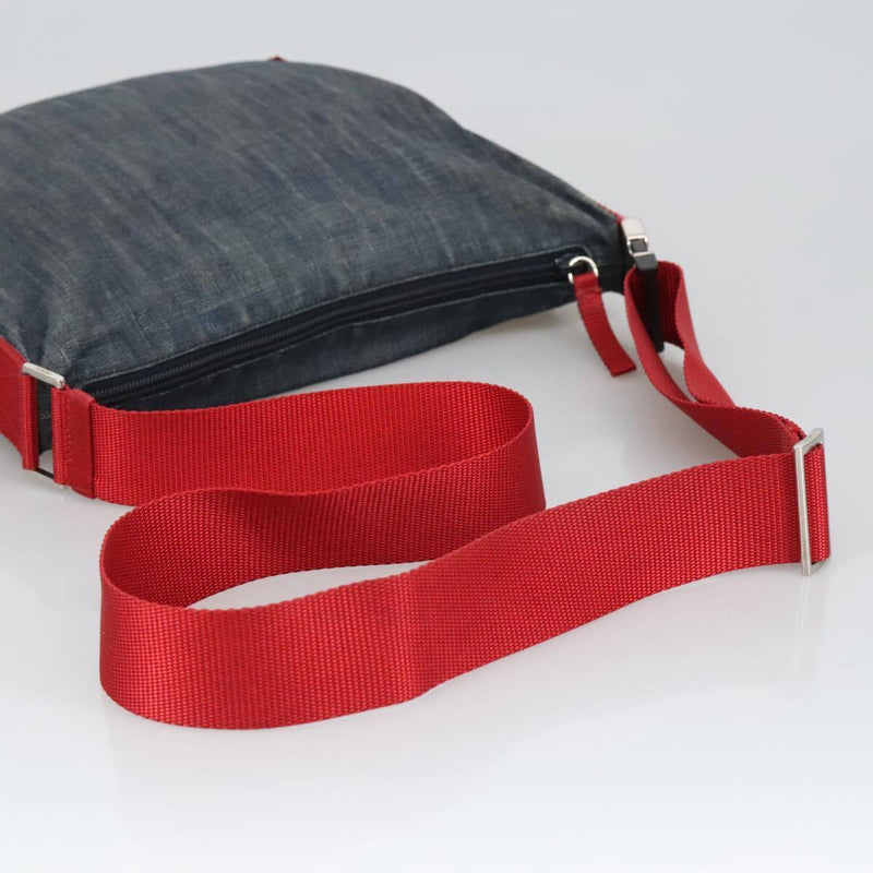 Prada Shoulder Bag Canvas Navy
