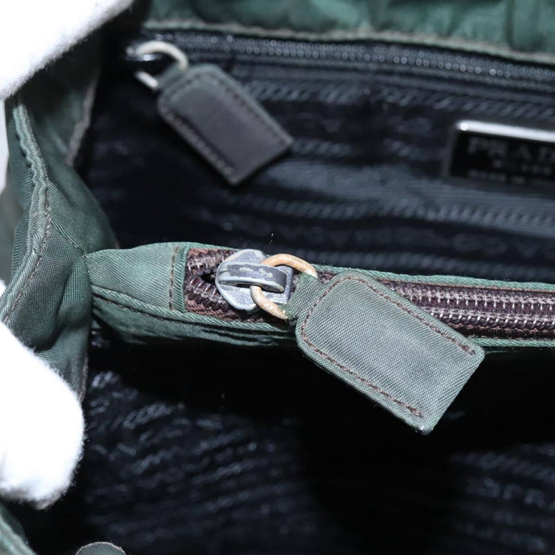 Prada Hand Bag Nylon Green