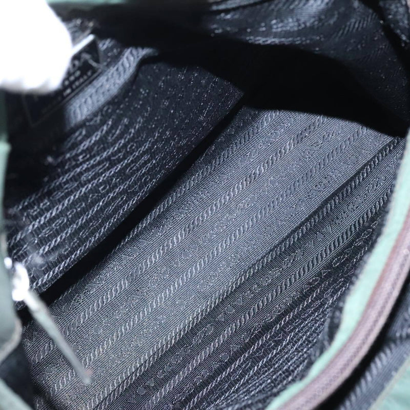 Prada Hand Bag Nylon Green
