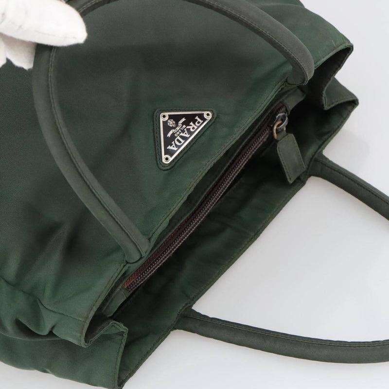 Prada Hand Bag Nylon Green