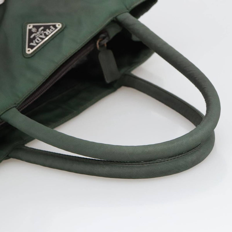 Prada Hand Bag Nylon Green