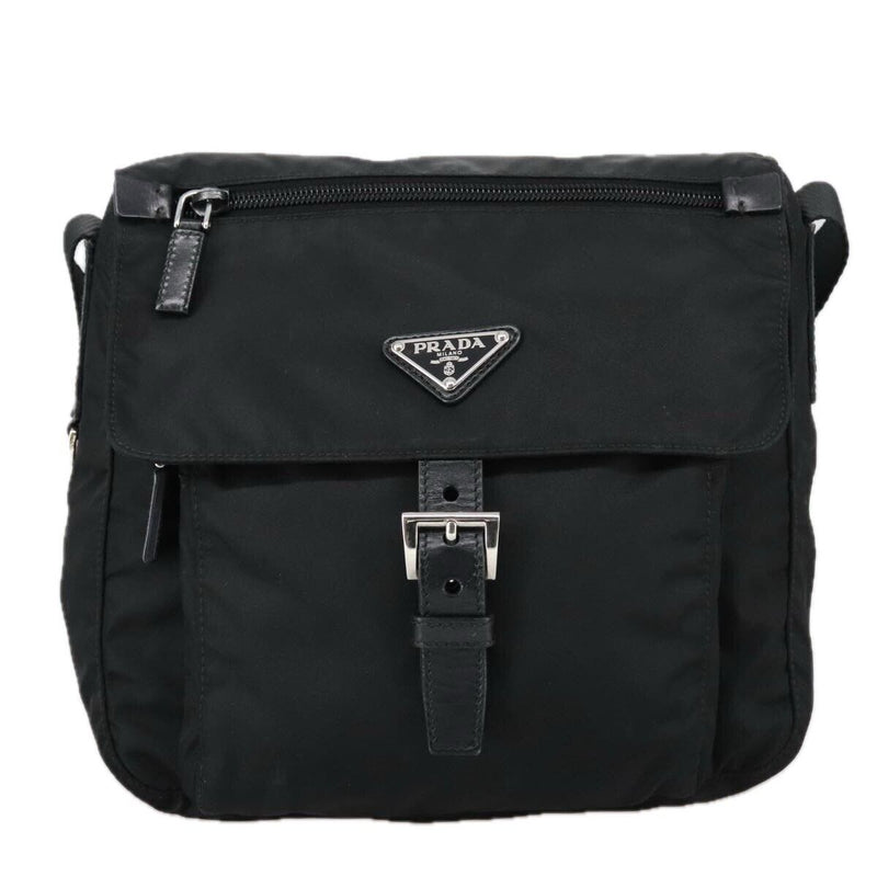 Prada Shoulder Bag Nylon Black Silver