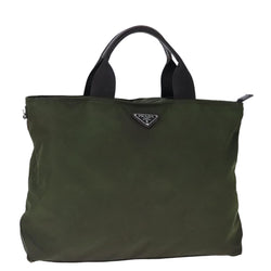Prada Hand Bag Nylon Khaki