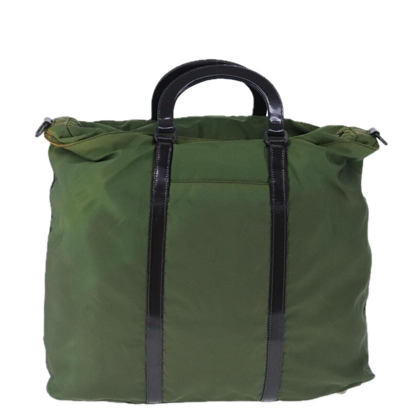 Prada Hand Bag Nylon Leather 2Way Khaki