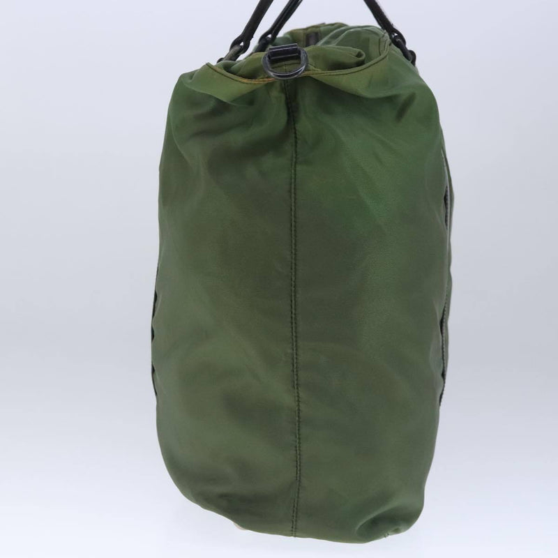 Prada Hand Bag Nylon Leather 2Way Khaki