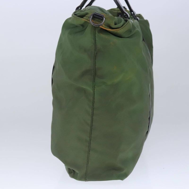 Prada Hand Bag Nylon Leather 2Way Khaki