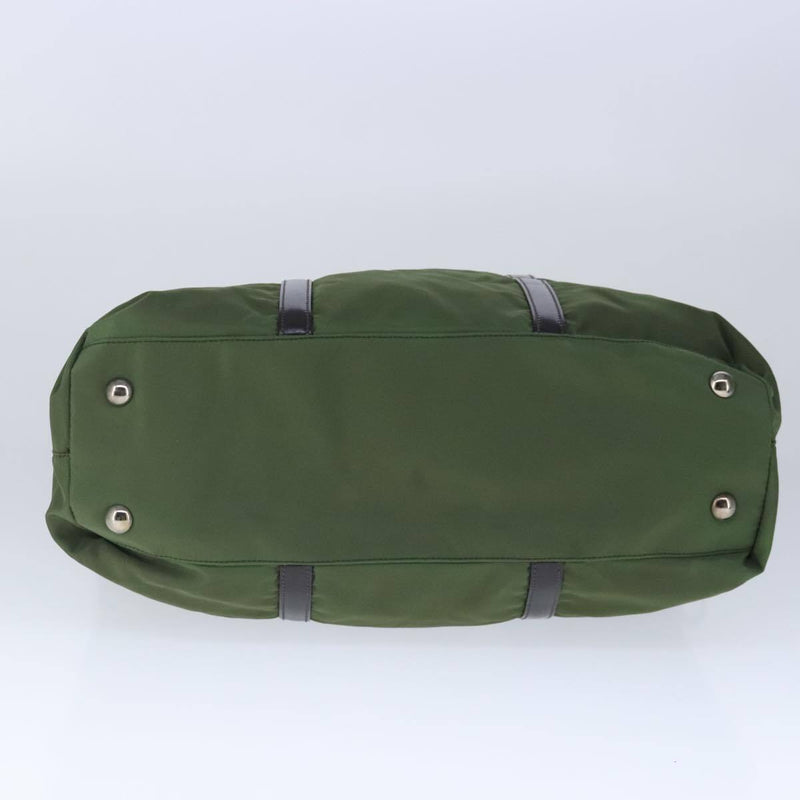Prada Hand Bag Nylon Leather 2Way Khaki