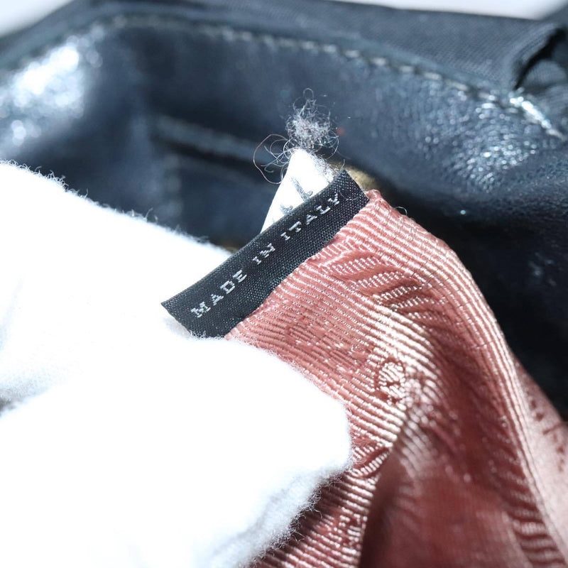 Prada Hand Bag Nylon Black Gold