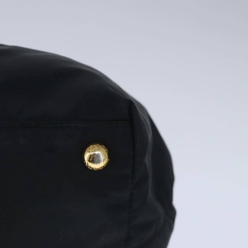 Prada Hand Bag Nylon Black Gold