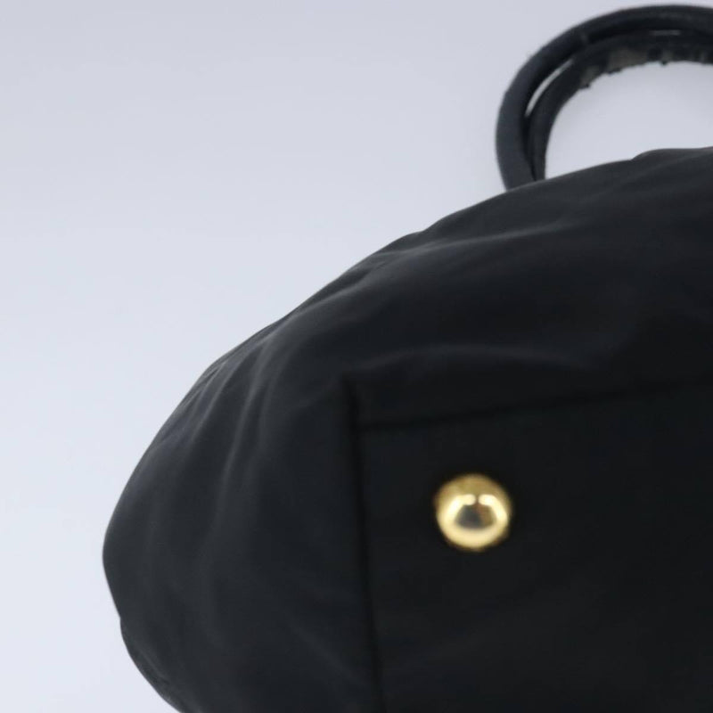 Prada Hand Bag Nylon Black Gold