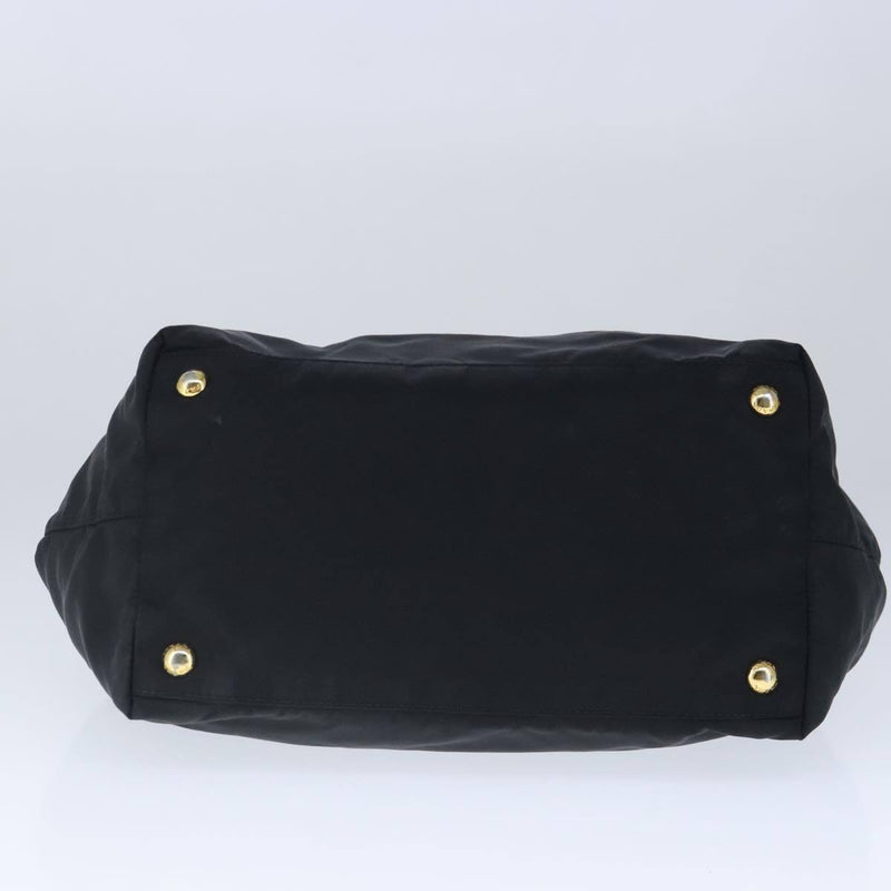 Prada Hand Bag Nylon Black Gold