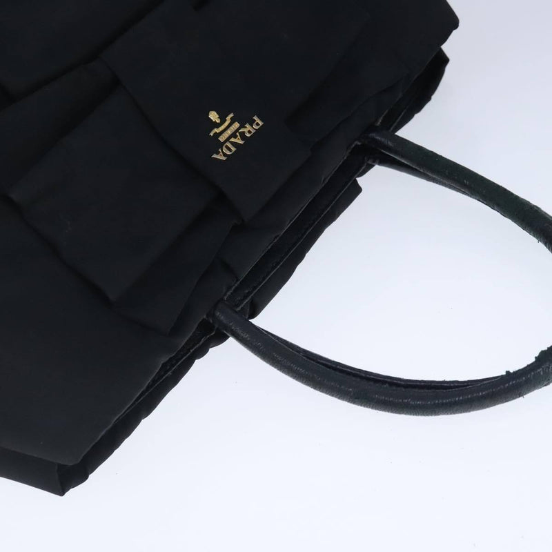Prada Hand Bag Nylon Black Gold