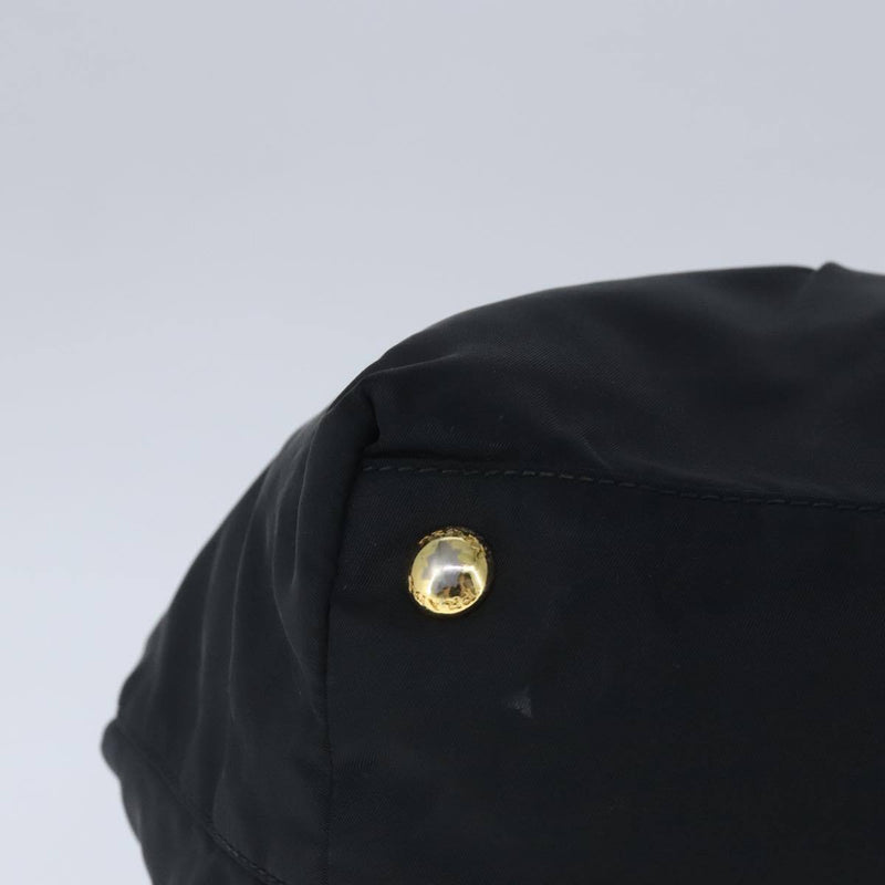 Prada Hand Bag Nylon Black Gold