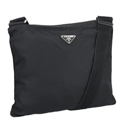 Prada Shoulder Bag Nylon Black Silver