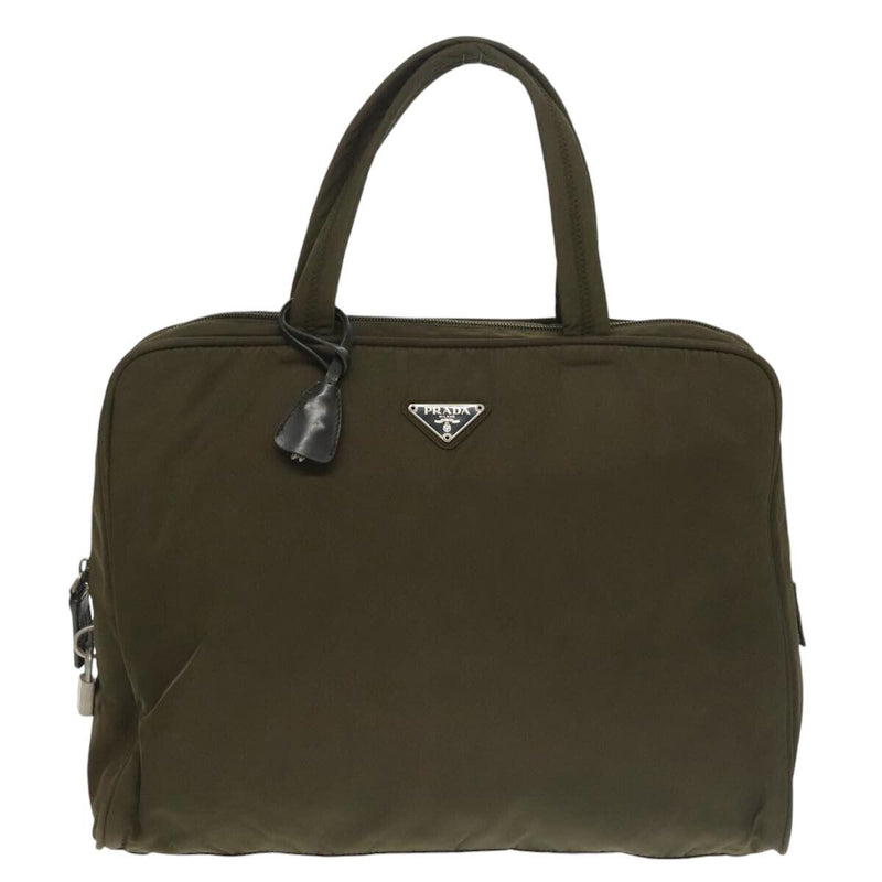 Prada Hand Bag Nylon Khaki