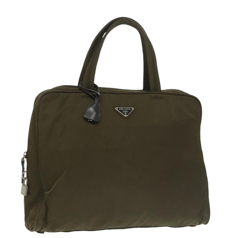 Prada Hand Bag Nylon Khaki