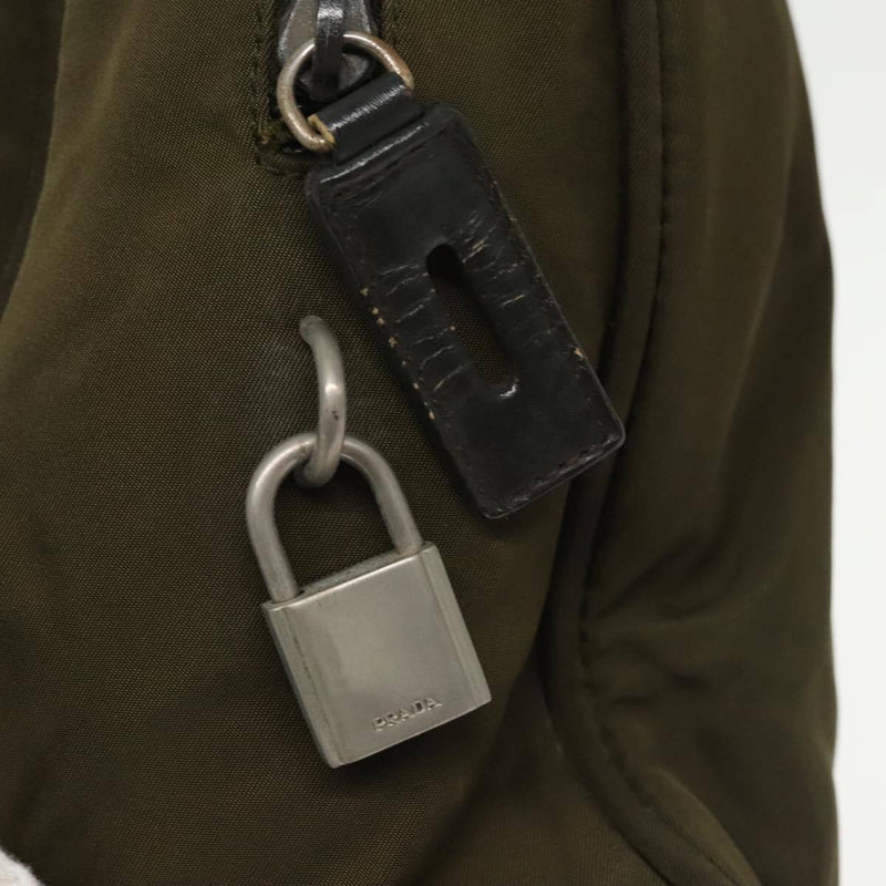 Prada Hand Bag Nylon Khaki
