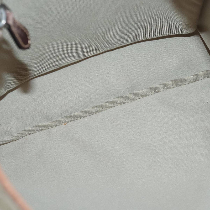 Prada Tote Bag Canvas Beige Silver