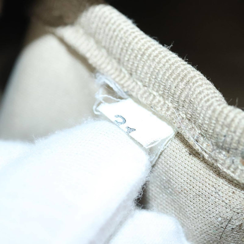 Prada Tote Bag Canvas Beige Silver