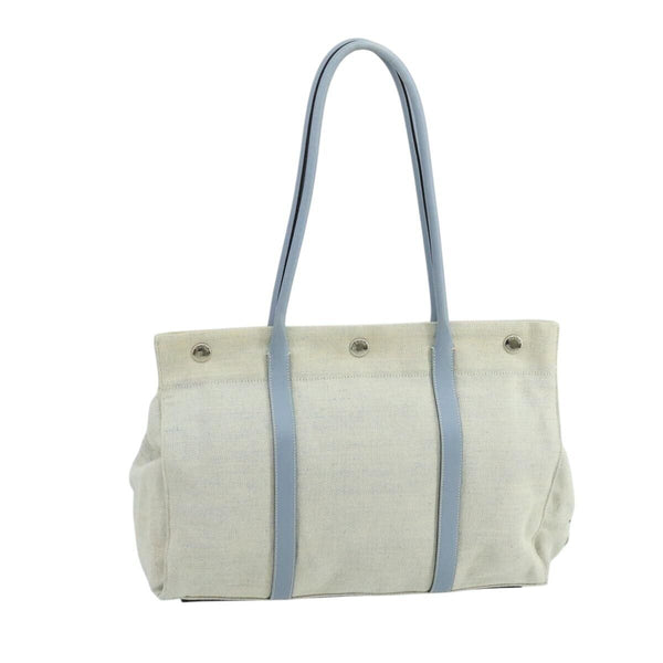 Prada Tote Bag Canvas Gray Light Blue
