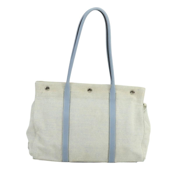 Prada Tote Bag Canvas Gray Light Blue