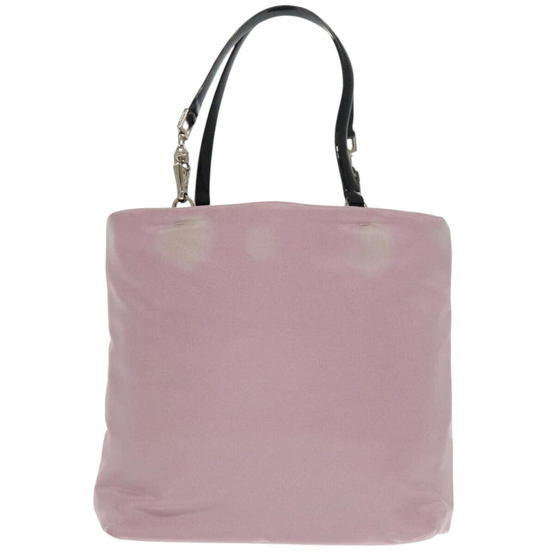 Prada Tote Bag Nylon Pink Black Silver